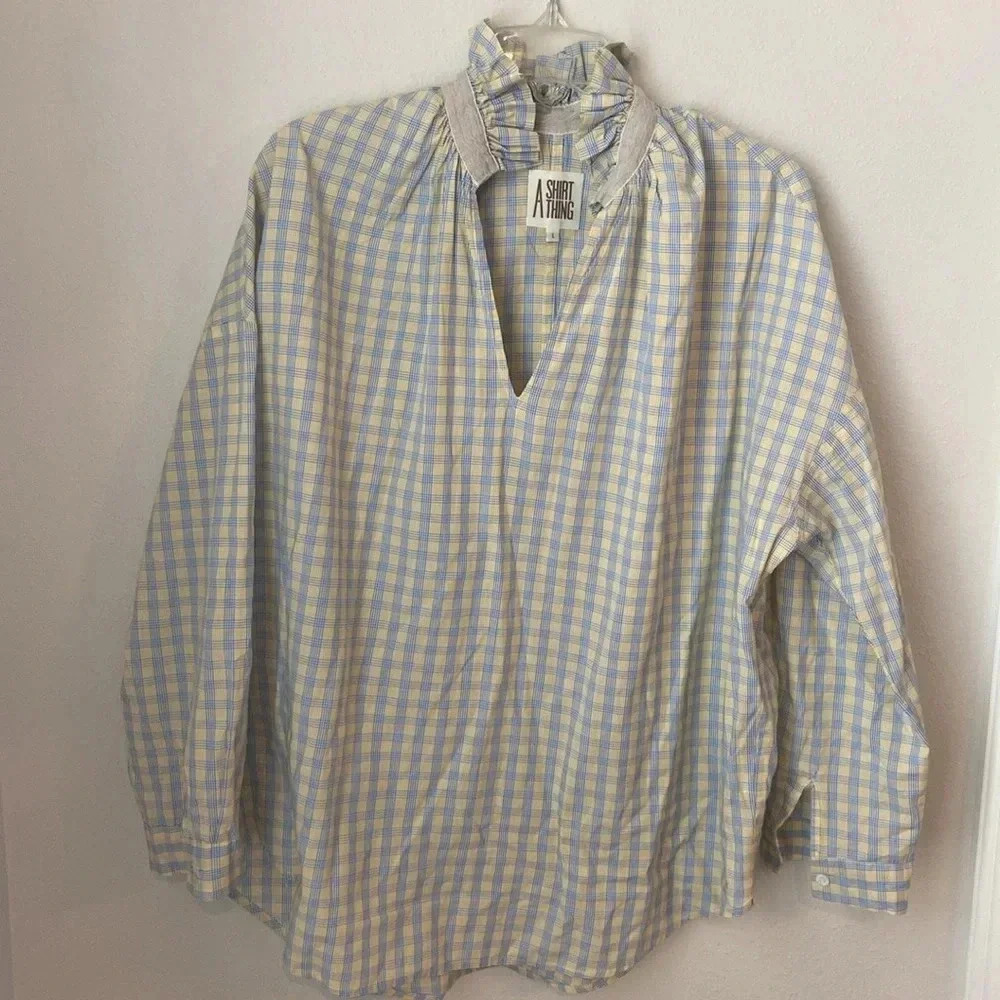 A Shirt Thing Penelope Yellow Check Shirt - Picture 3 of 8